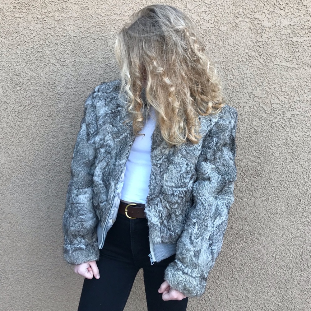 Authentic vintage Made In Hong Kong Rabbit furcoat